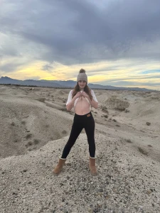 Set 2 4 of a naughty desert hike 14 photos of me teasing you showing
