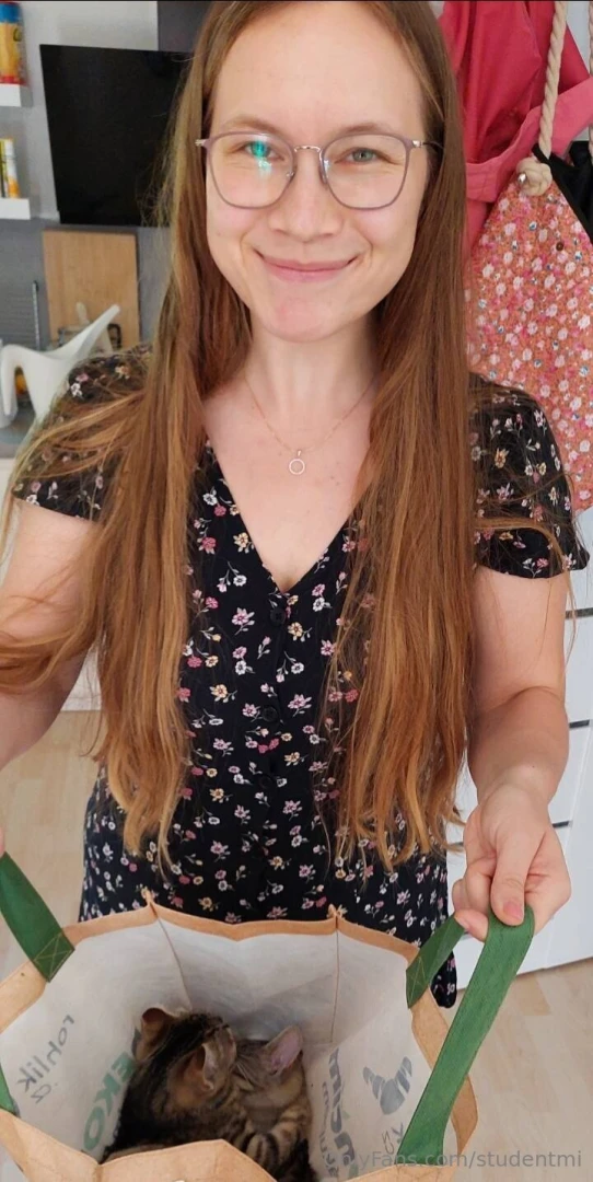 One goes grocery shopping and returns home with some kittens 