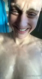 Squirting milk in the shower time