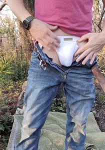 A hike through the woods to find the perfect spot to unload whioe in