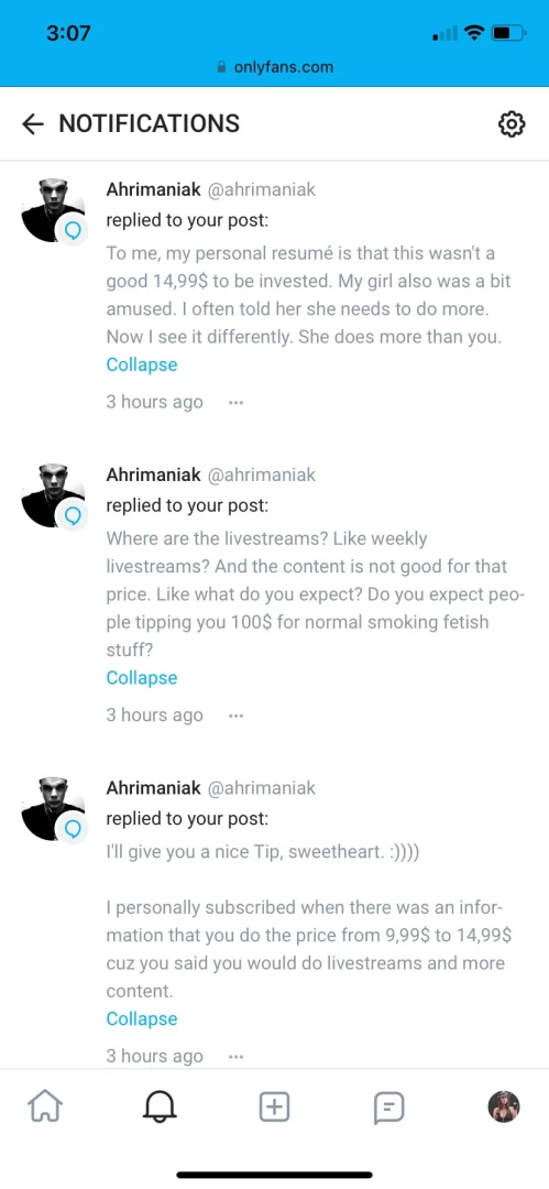 Also i d like to address this asshole i do go live no one is ever on part 1 