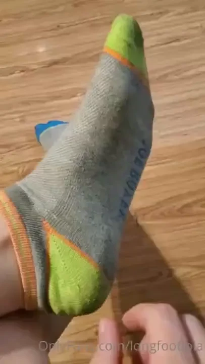 Taking off my sweaty socks after a nice hike look at those huge feet 