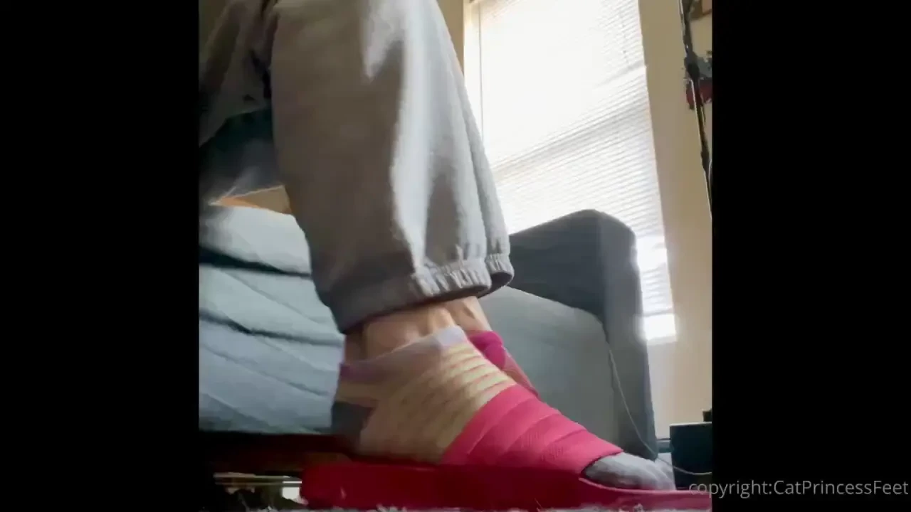 Hot slides and ankle socks play and dangle drop watch my stinky 