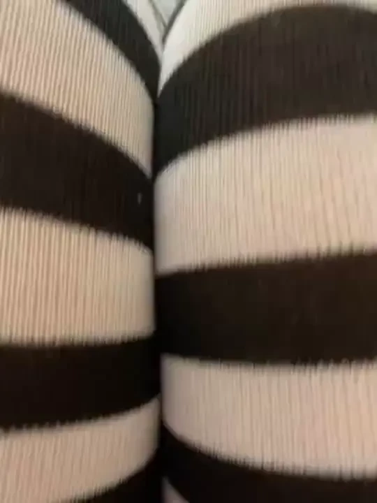 Striped thigh high socks 