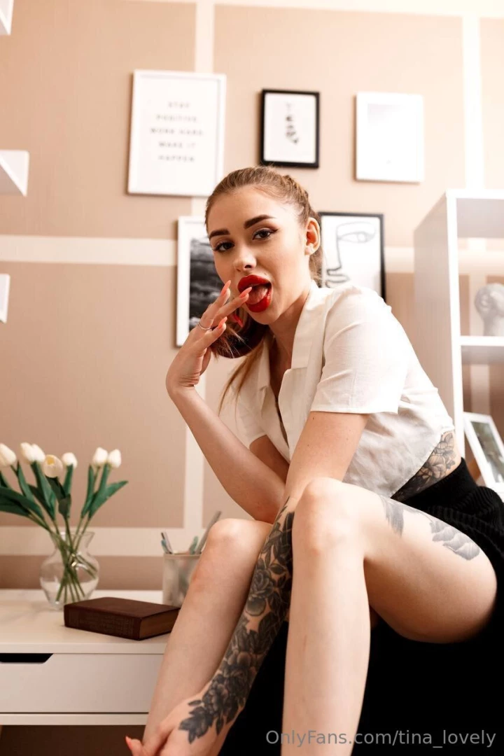 Her juicy lips tina_lovely dreaming about hot passion kisses her other part 284 
