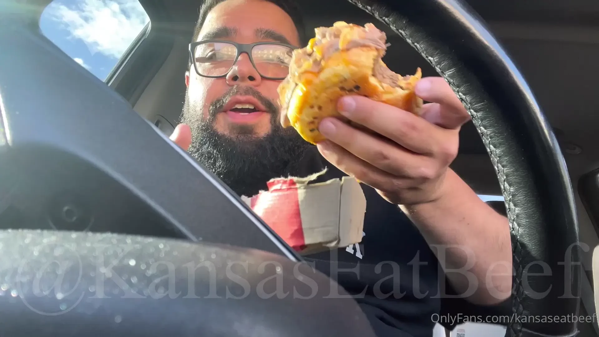 Big hungry slob keep feeding me more burgers to keep my appetite 