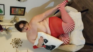 killertofu691 - Custom bbw red and white striped pantyhose vid 