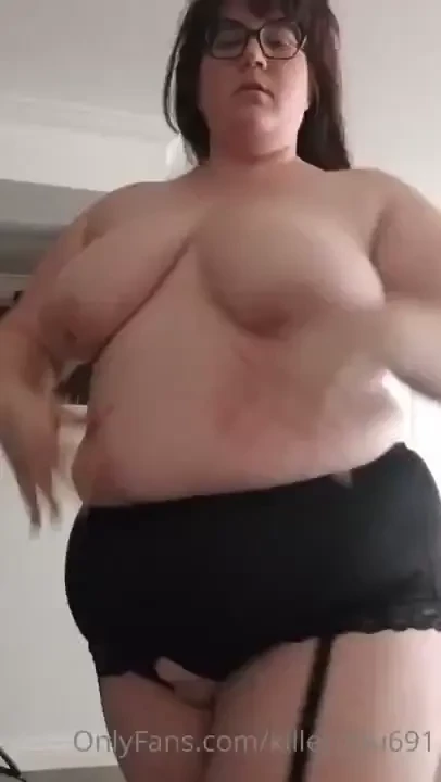 Modeling my new lingerie black thigh highs trimmed with lace and black 