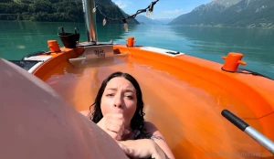 Imagine getting your cock sucked on a beautiful swiss lake catch the