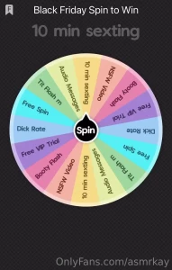 Black friday free spin to win everyone gets 1 free spin or pay to play