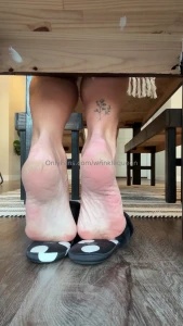 Slippers and dry heels