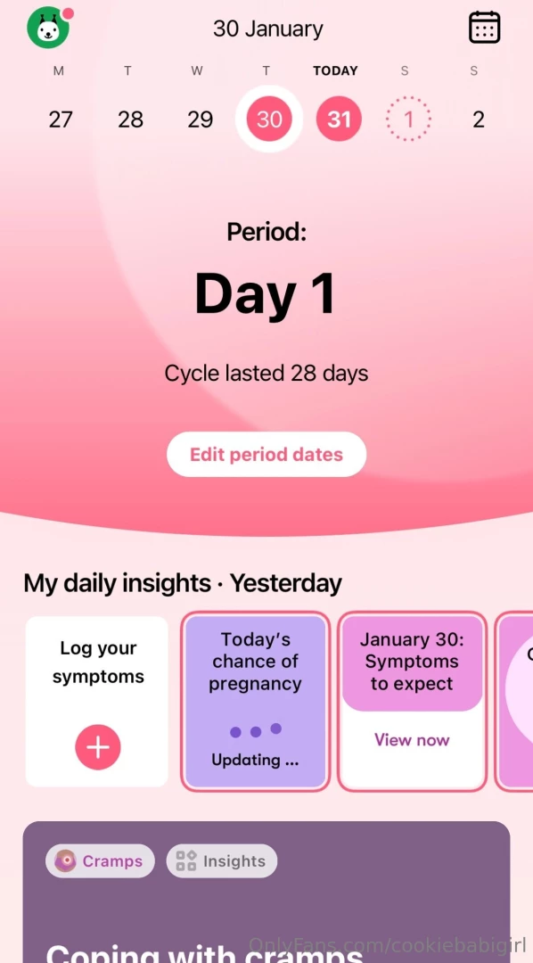 Completely forgotten that my period was coming today and it hit me so 