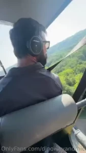 Our first time in a helicopter and the pilot got a little show