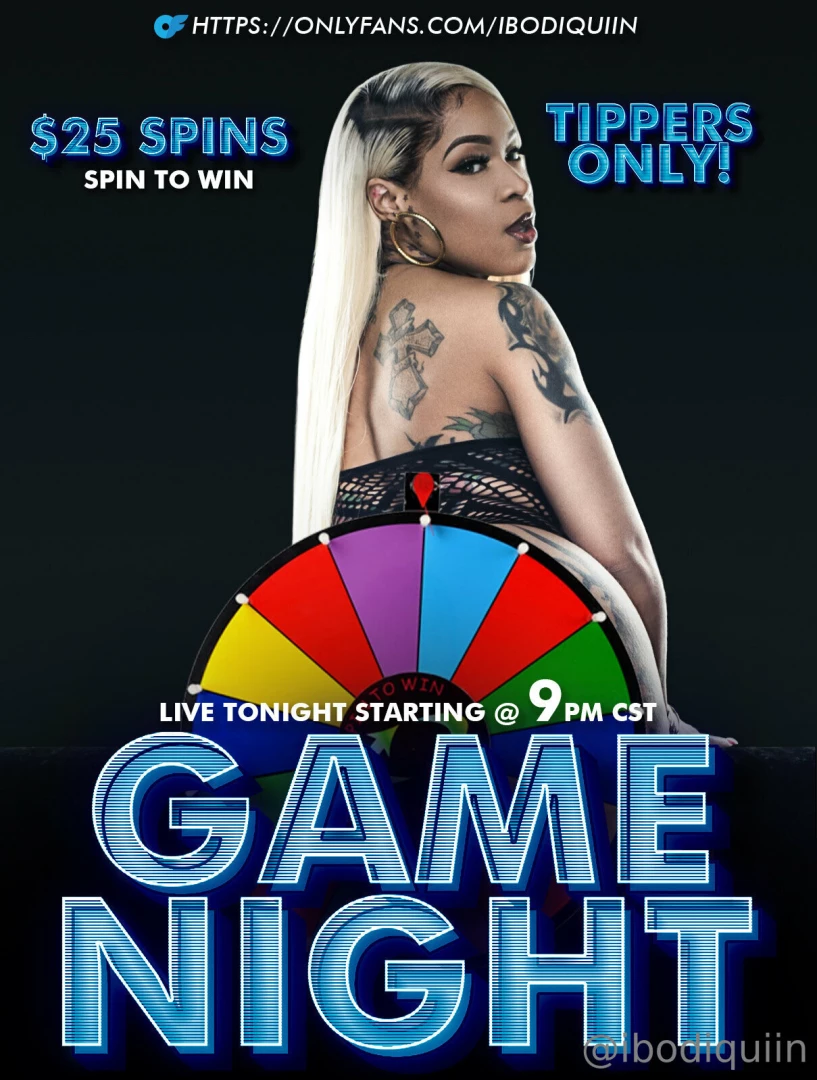 Game night tonight freaks bring your tips your dicks and sum spit 