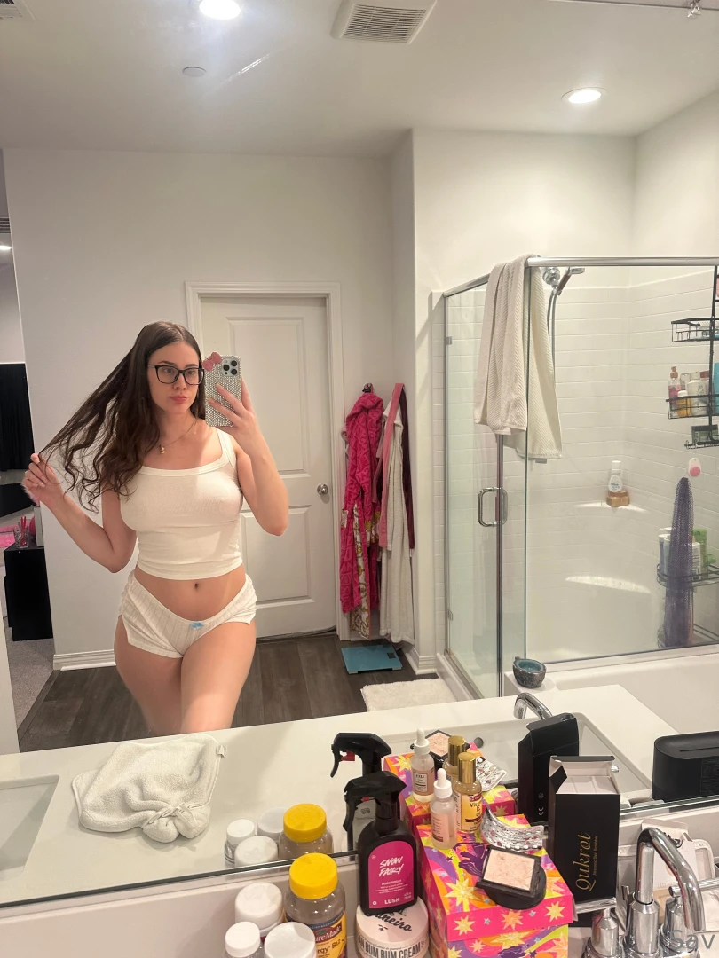 Take off everything but keep the glasses on 