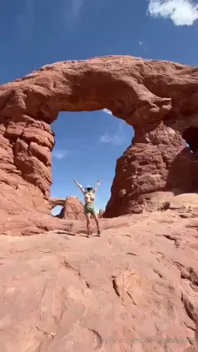 It was a windy day out on the trails at arches but we loved the hike 