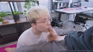 Throating cock after gaming with more joi