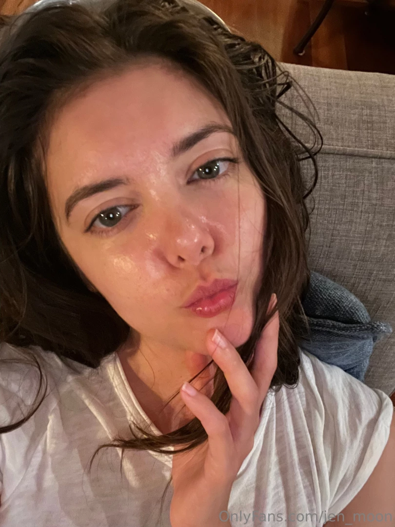 Fresh face after a shower sending kisses 