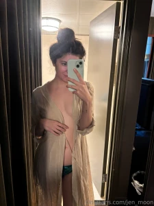 Love a long robe while staying in a sexy hotel room