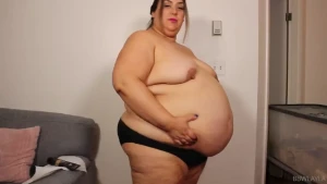 Rubbing lotion into every inch of my huge obese body after a big