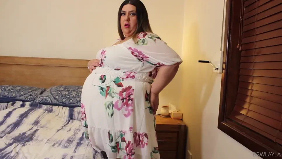 Playing with my huge stuffed belly on my birthday after eating 7 