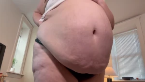 Look at how huge and stuffed and stretched out my belly was after a