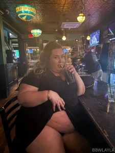 Showing my belly off at the bar lol also i am heading home right now