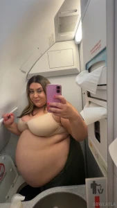 Just casually taking up the entire bathroom on the plane lol