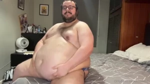 Oiled up belly play in slow-mo