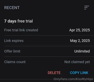Re free 7 days i just sent out a new mass message with a different
