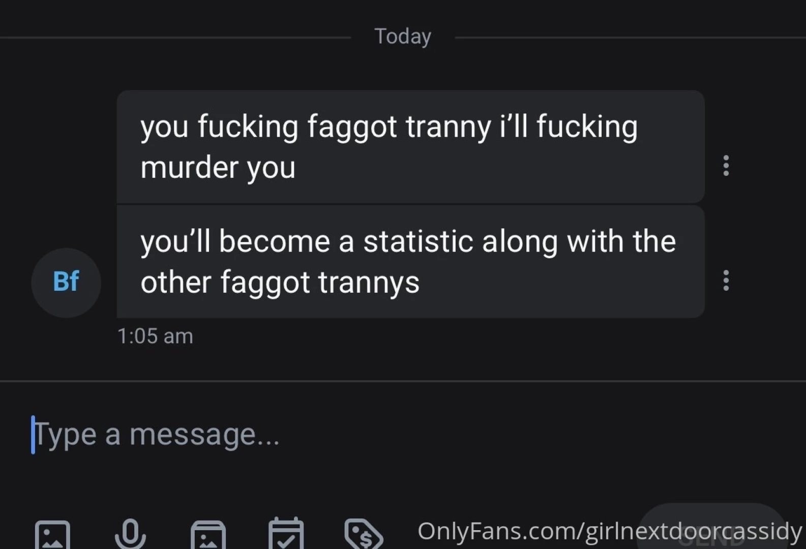 People get so bold behind the keyboard it s so gross probably some 