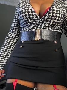 Little black dress and stockings and very vibrant panties part 1