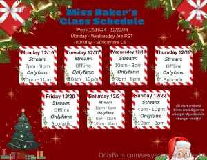 Alrighty guys my schedule for the week page 1 hours page 2 themes some part 2