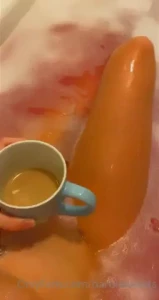 An english girl and her tea in the tub who wants to join