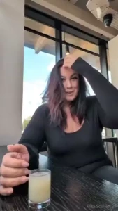 Cum drinking at a coffee shop