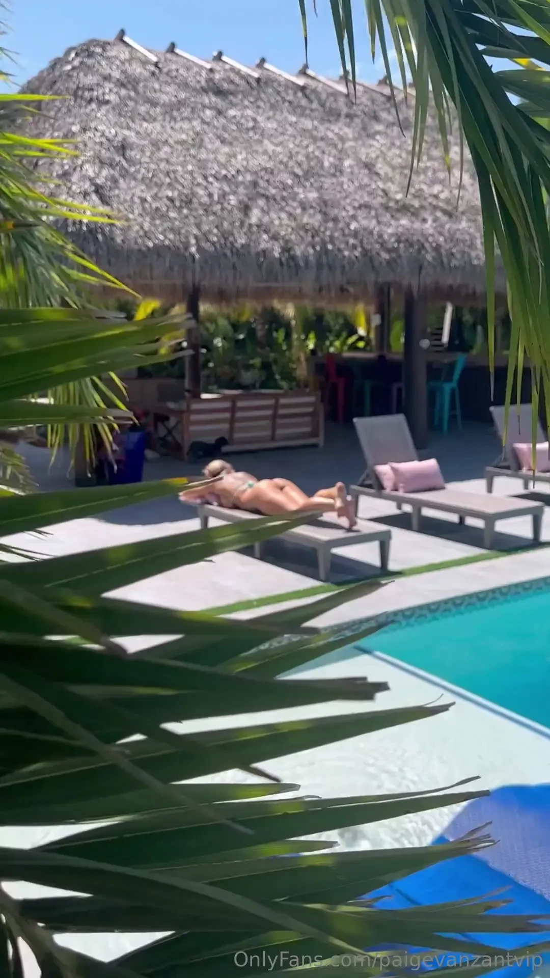 Oiled up by the pool check your dm later for the full video of my 