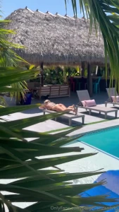 Oiled up by the pool check your dm later for the full video of my