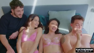 First swingers experience sex tape fully uncensored hot new foursome