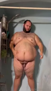 Scrub-a-dub-dub this chub barely fits in his tub