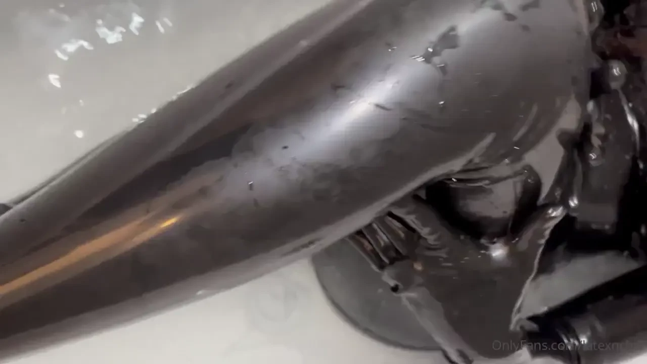 A combination of everything you love latex toes and a bath 