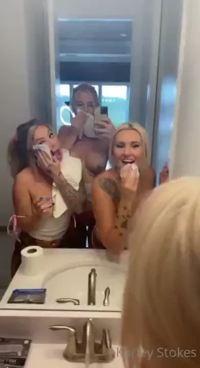 Wiping the cum off our faces 