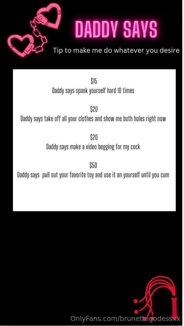 Daddy says game send me a dm with which one you want me to do 