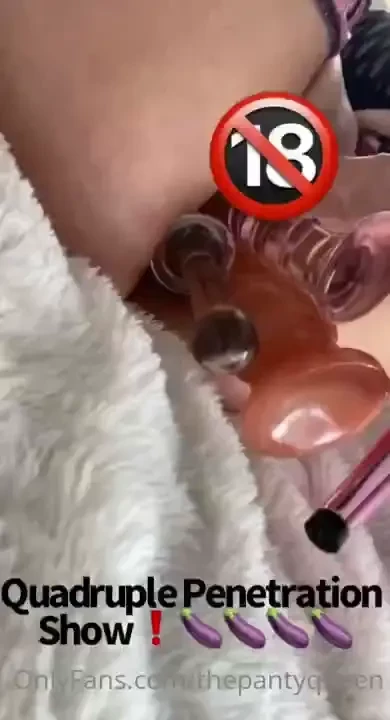 Quadruple penetration squirt show that s right boys 4 toy cocks in my 