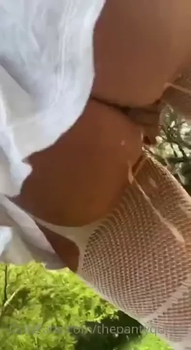 Creamy outd r squirtfest out on a nice walk in my short white mini part 2 