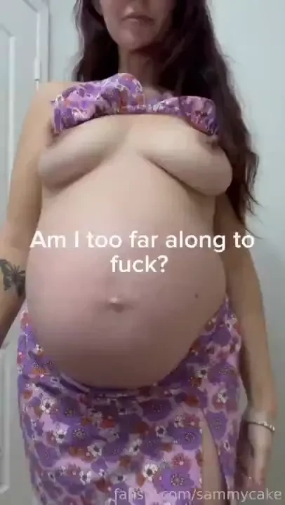 Pregnant breeding curvy thick nipples brunette flashing milf mombod 