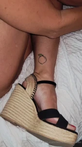 Naughty sun dress and wedges my toes are painted to match but i m not