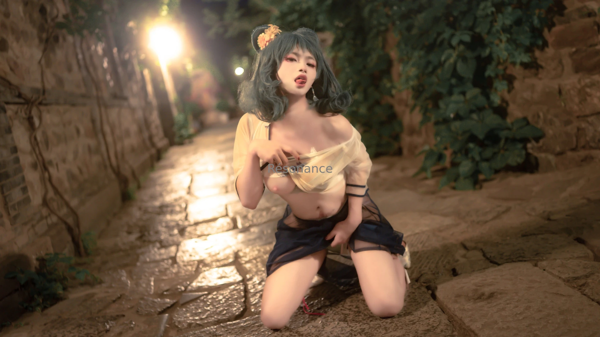 Performing exhibitionist behavior in the human village with human toys 