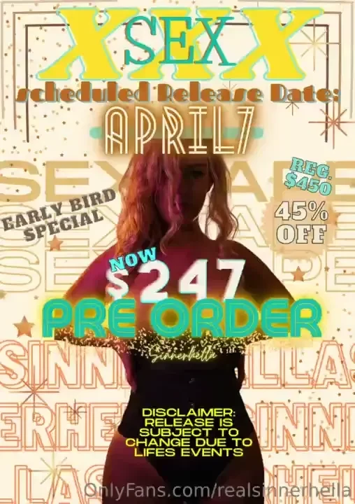 Sinnerhella official sex tape release over one hour long scheduled 