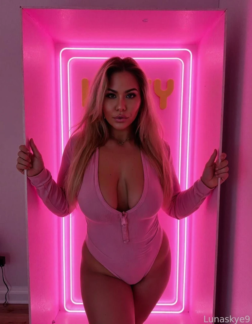 Pink neon zipped tight but just waiting for your touch 