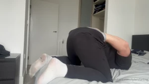 Which one of you dirty fart slaves wants to sniff my stained underwear